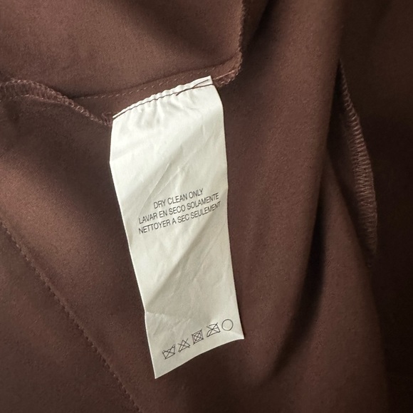 Host pick - Bebe - Brown Silk Midi Button Up dress with cotton detail - L - EUC - Picture 4 of 5